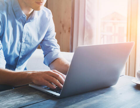 Man working on laptop