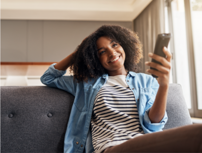 Woman watching tv