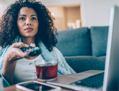 Woman watching tv