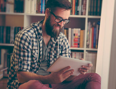 Man on tablet